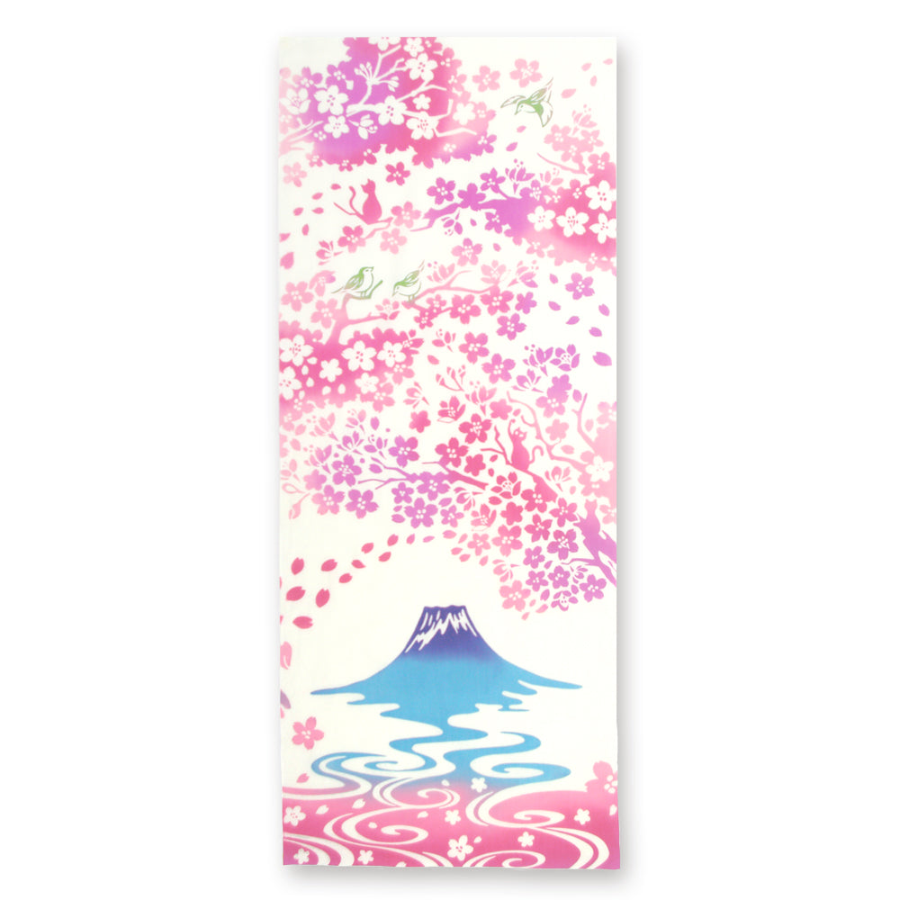 Artisan Hand-Dyed Japanese Tenugui Cloth - From Towel to Elegant Wall Accent | Spring "Cherry Blossoms & Renewal"