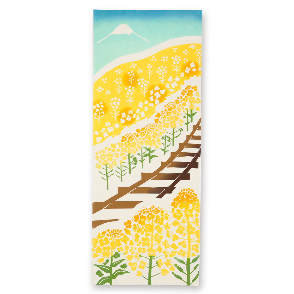 Artisan Hand-Dyed Japanese Tenugui Cloth - From Towel to Elegant Wall Accent | Spring "Cherry Blossoms & Renewal"