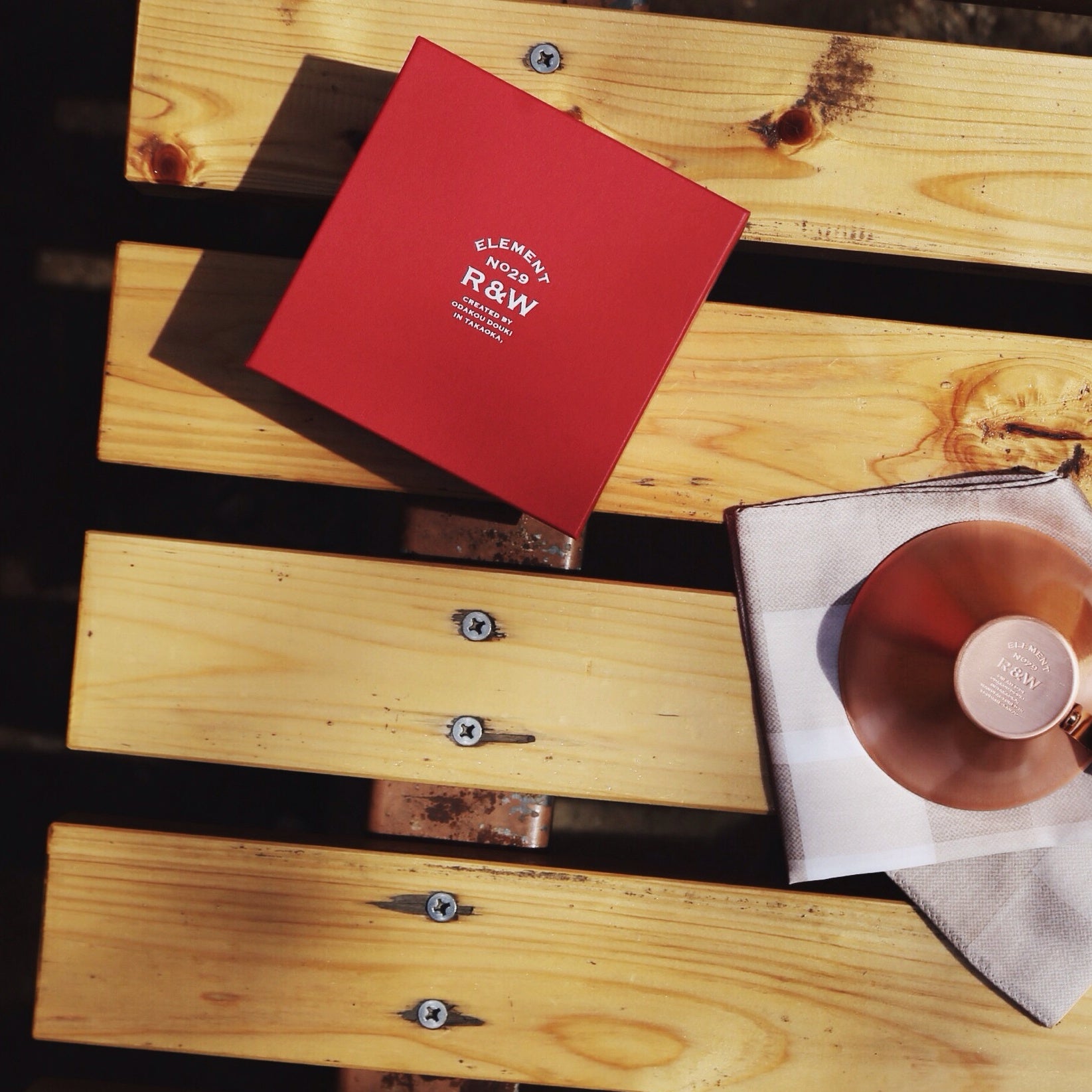 Handcrafted 手工銅製冰咖啡杯(350ml)- 紅白 -