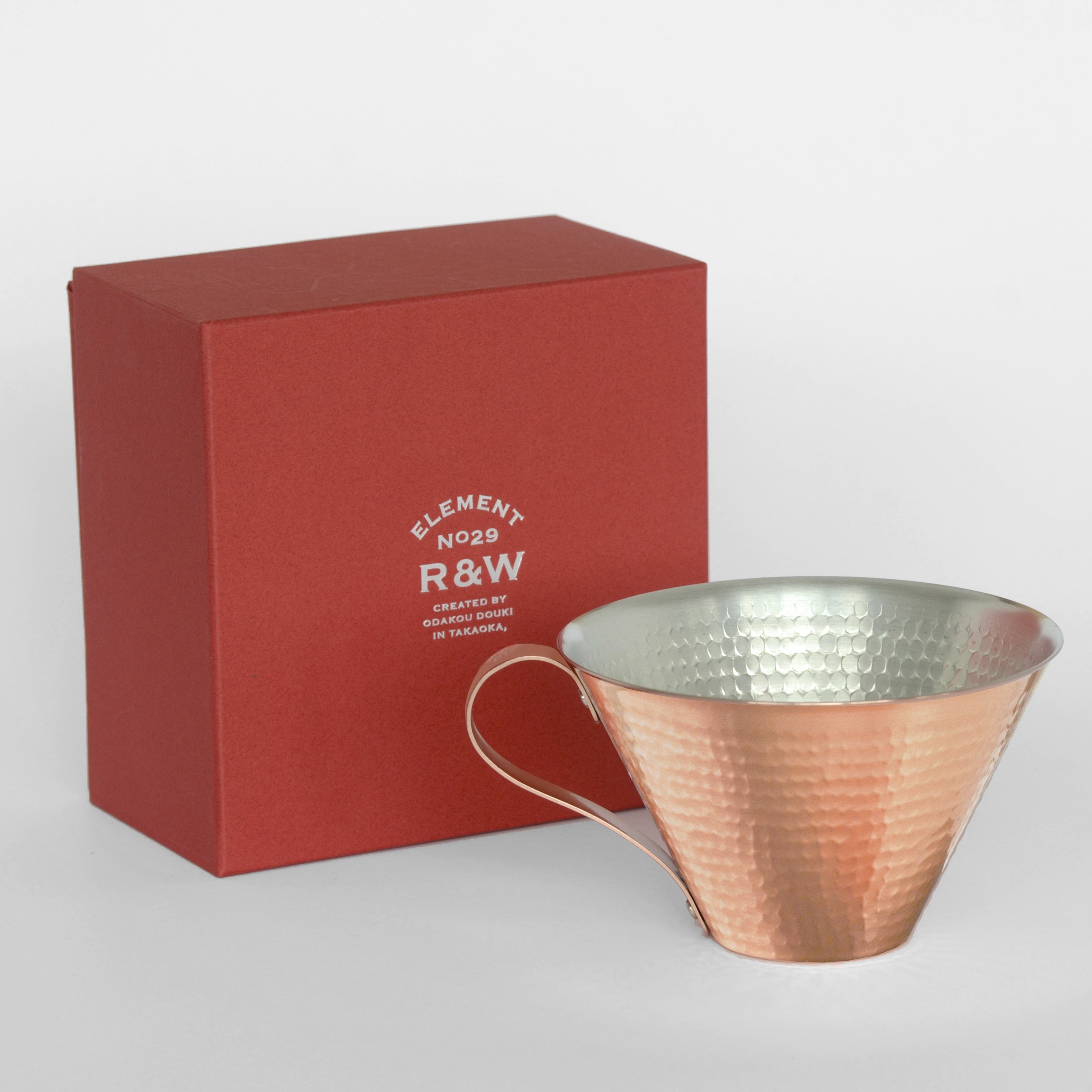 Handcrafted 手工銅製冰咖啡杯(350ml)- 紅白 -