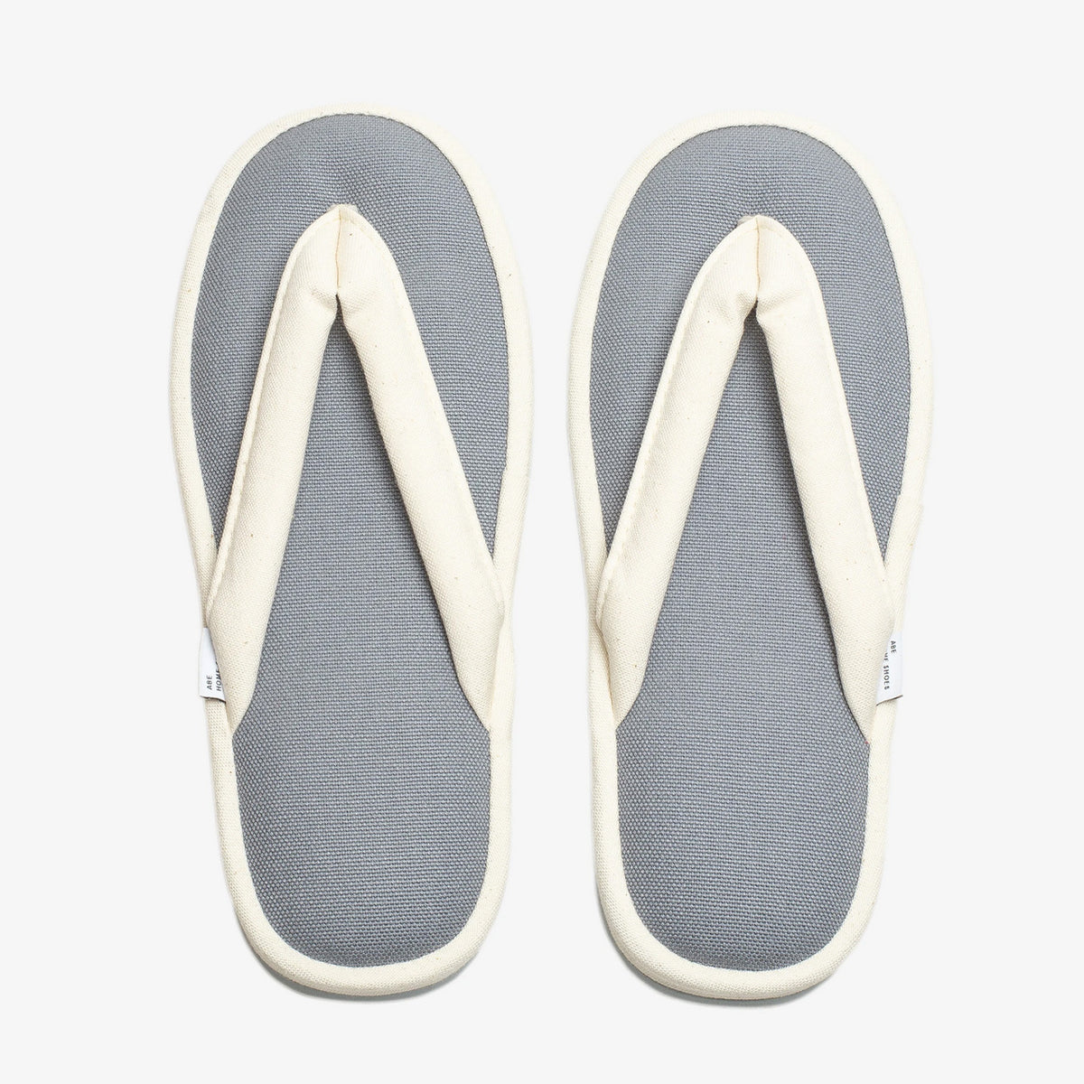 Silver gray canvas zori room sandals, top view #Color_Silver Gray