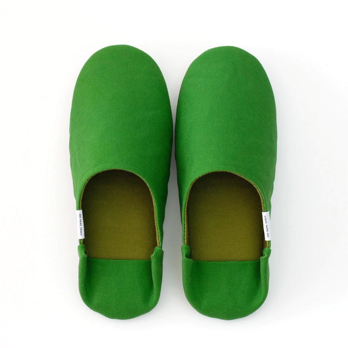 Citron green canvas babouche, top view #Color_Citron Green