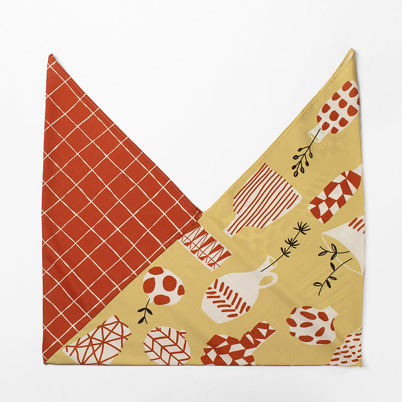 AZUMA water-repellent azuma bag – Vase Orange pattern, laid flat #Pattern_Vase Orange