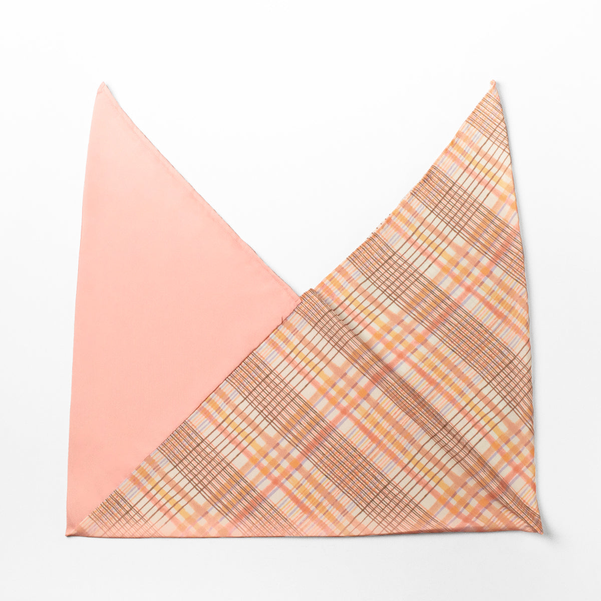 AZUMA water-repellent azuma bag – Check Peach pattern, laid flat #Pattern_Check Peach