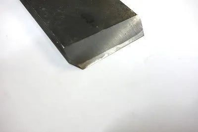 Close-up of the sharpened plane blade edge