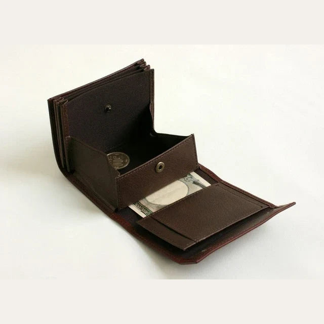 m+ millefoglie wallet in tobacco and choco, opened