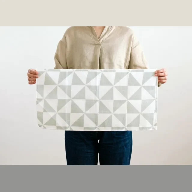 Large hirali kitchen cloth held open, Kaze Hikaru design