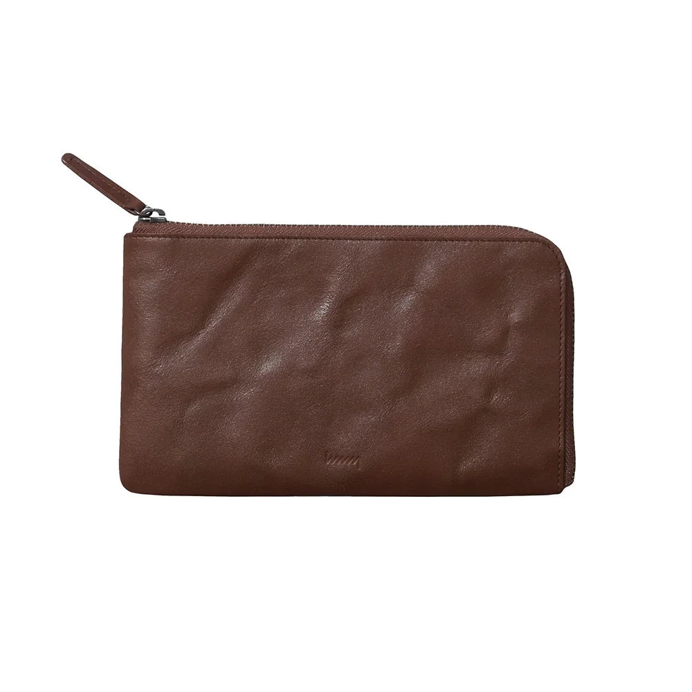 hmny leather card wallet in brown #Color_Brown