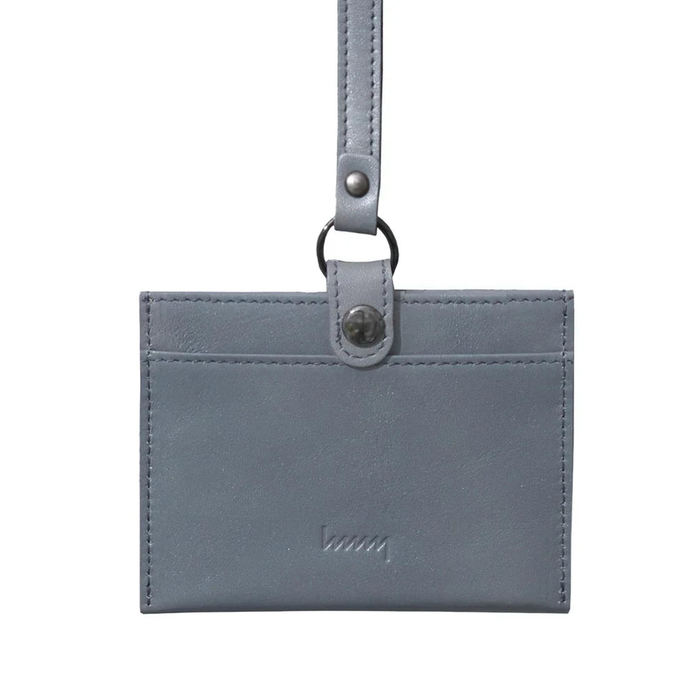 hmny leather ID card holder in gray #Color_Gray
