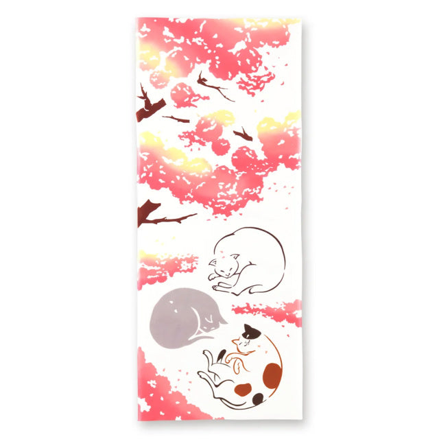 Artisan Hand-Dyed Japanese Tenugui Cloth - From Towel to Elegant Wall Accent | Spring "Cherry Blossoms & Renewal"