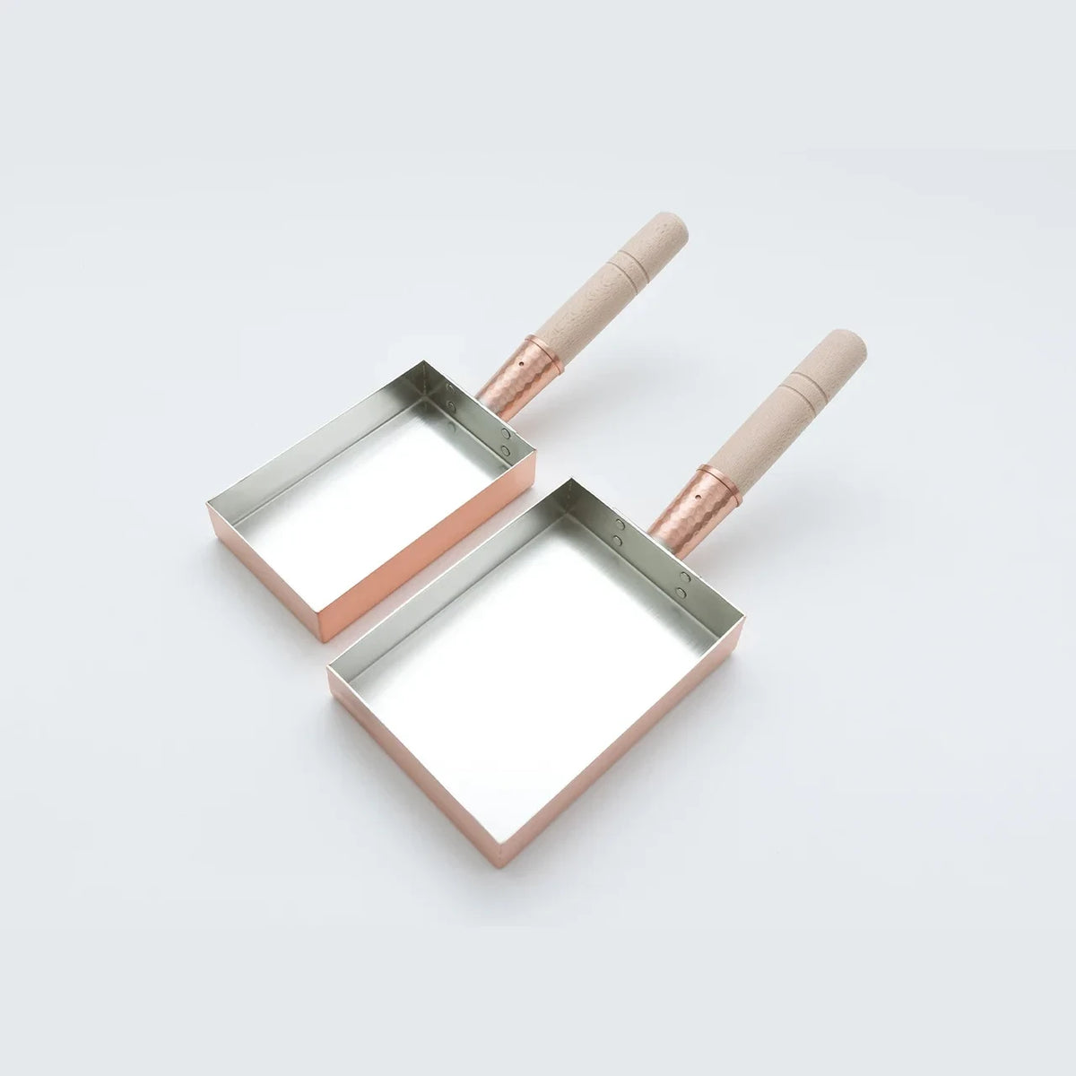 Kobo Aizawa pure copper tamagoyaki pans, 9 cm and 12 cm
