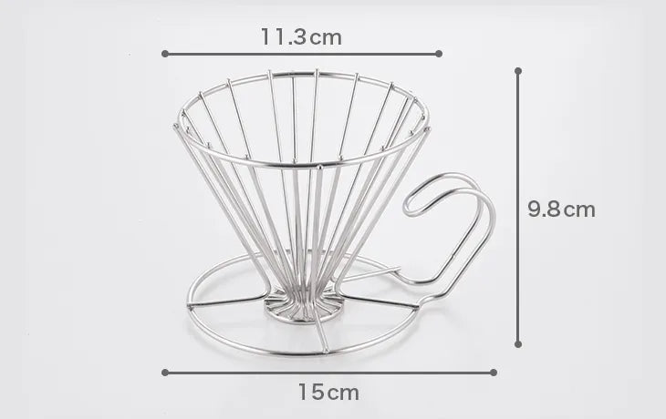Large Dripper (2–6 cups) dimensions: 15 cm wide, 9.8 cm high