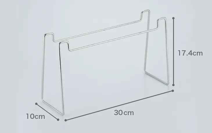 Double dripper stand dimensions: 30 cm wide, 10 cm deep, 17.4 cm high