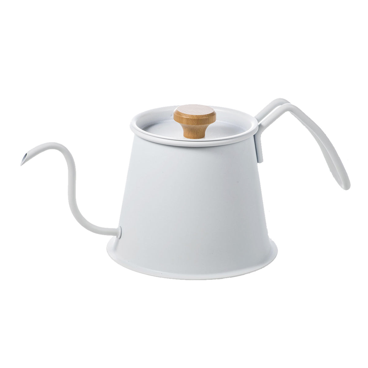 Matte white Two Drip Pot Pro with lid on white background