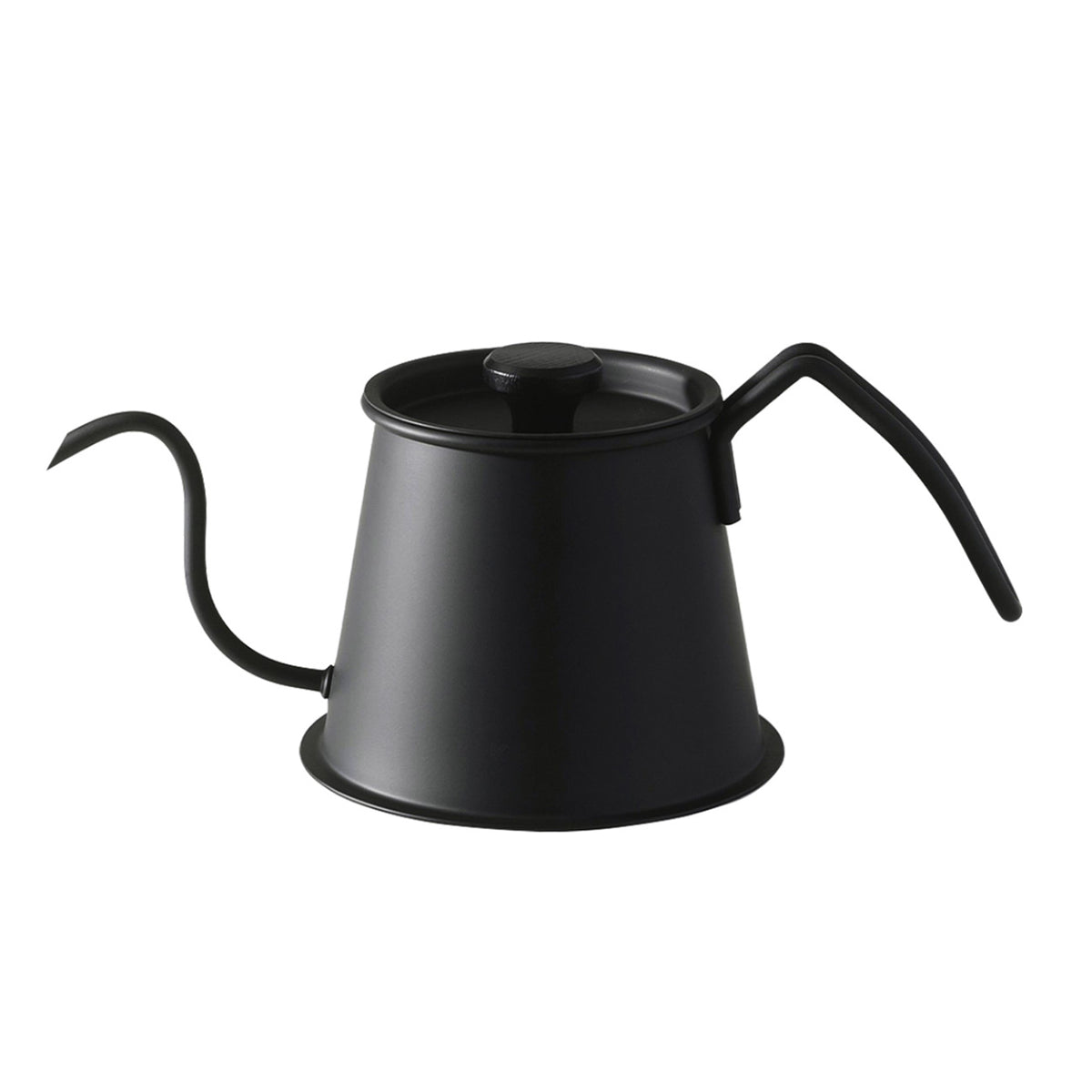 Matte black Two Drip Pot Pro with lid on white background
