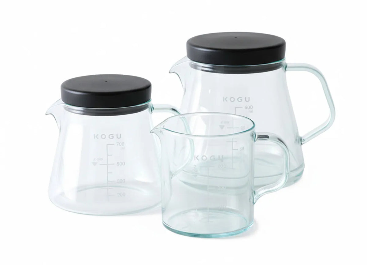 Coffee servers in three sizes
