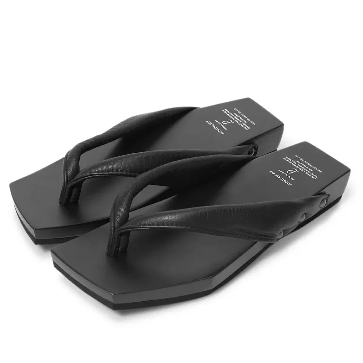 mizutori COLOR GETA in black smooth leather #Color_Black
