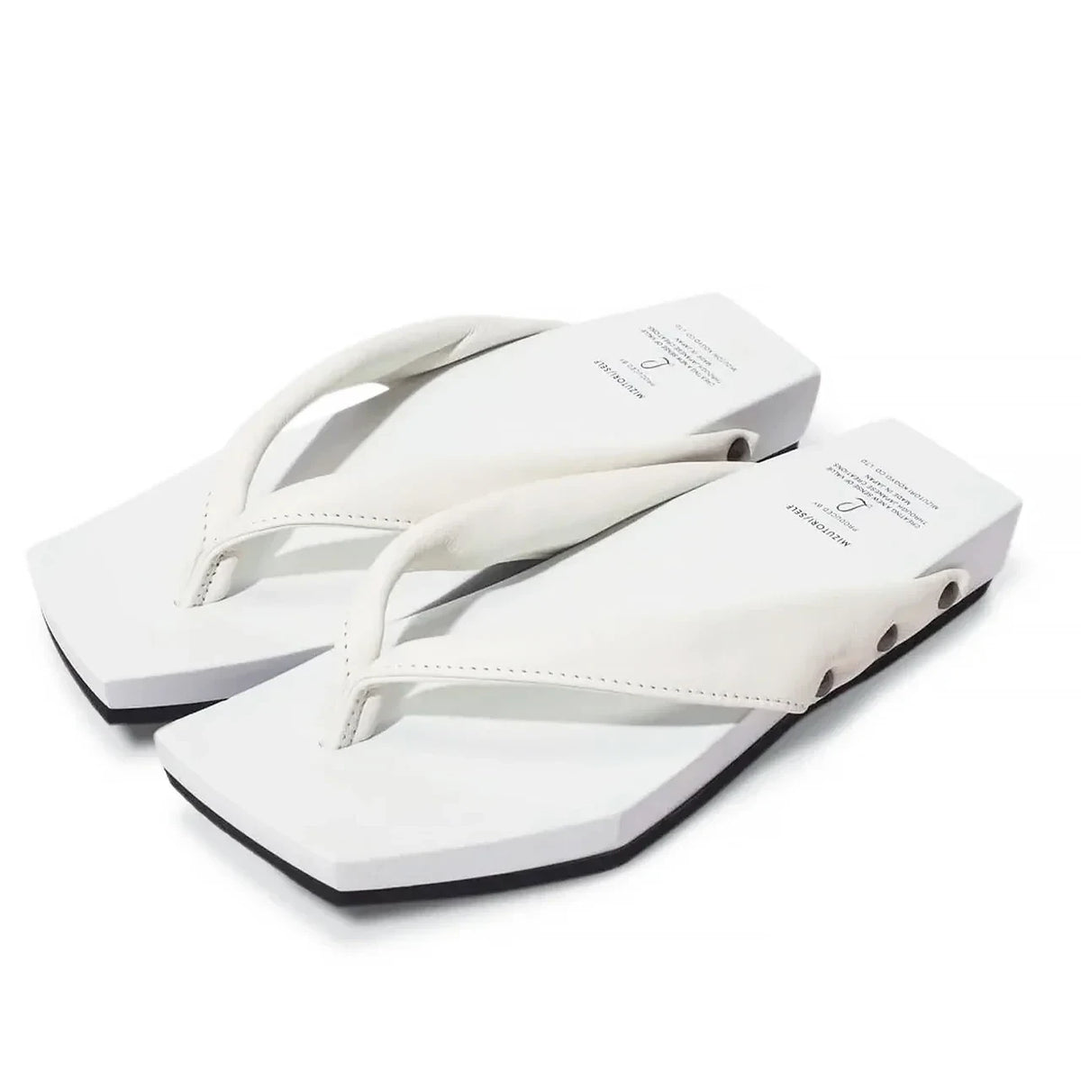 mizutori COLOR GETA in white smooth leather #Color_White