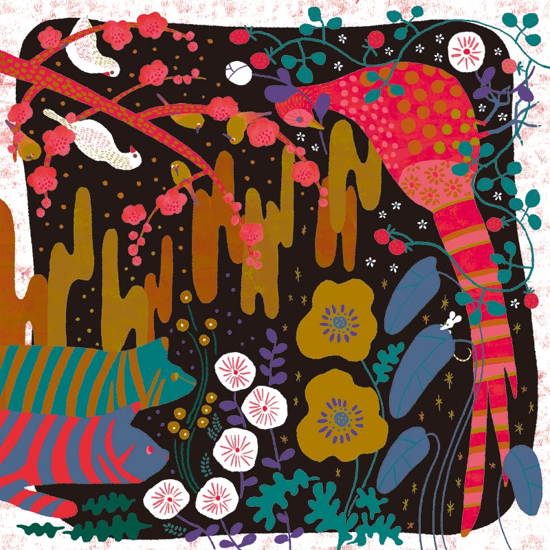 NAGARE water-repellent furoshiki – Flowers & Birds pattern #Pattern_Flowers & Birds