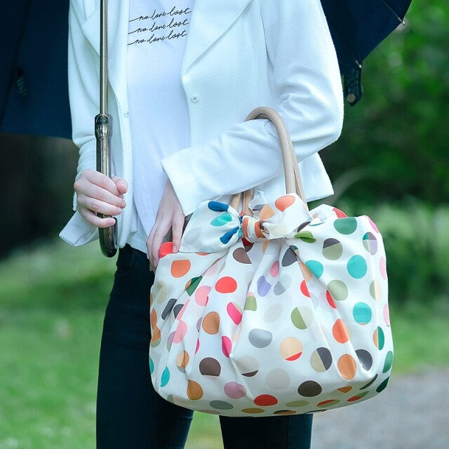 NAGARE furoshiki in Colorful pattern tied as a shoulder bag #Pattern_Colorful