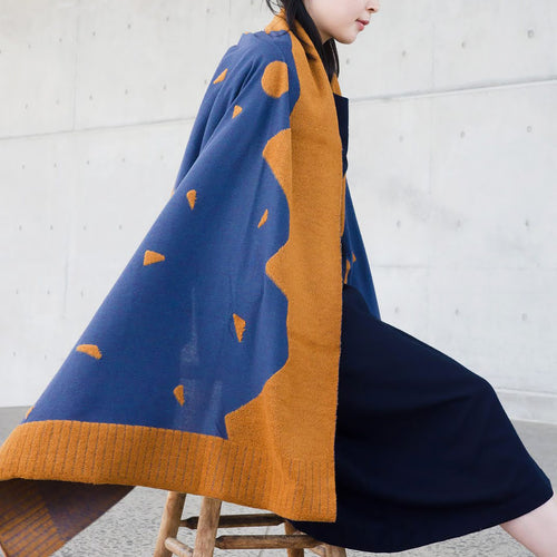 nitorito mountain&moon Stole – Mountains & Moon Knit, Cotton & Wool