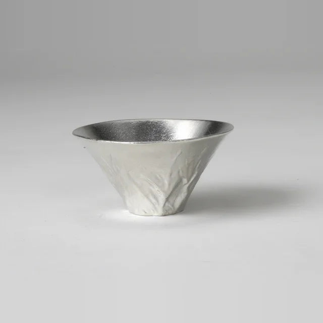 Tin FUJIYAMA sake cup on a white background