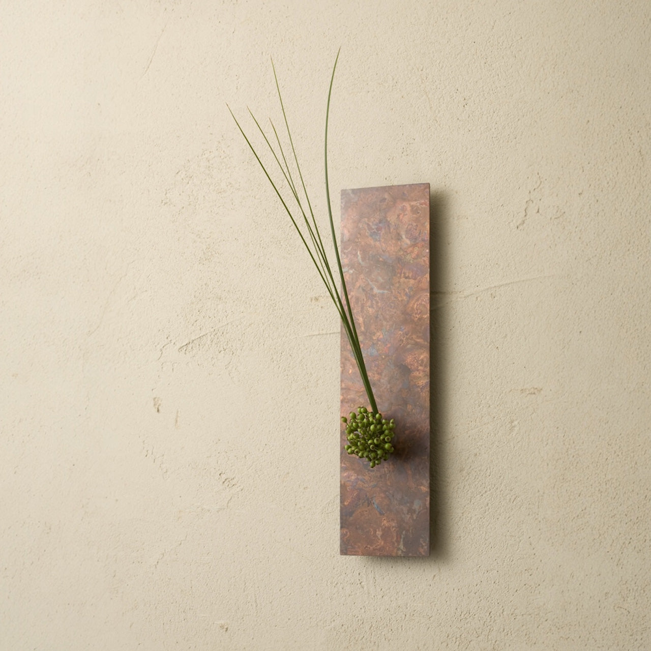 "on the wall mini" Japanese Copper Wall Vase | Hand-Colored Takaoka Metalwork - Momentum Factory Orii -