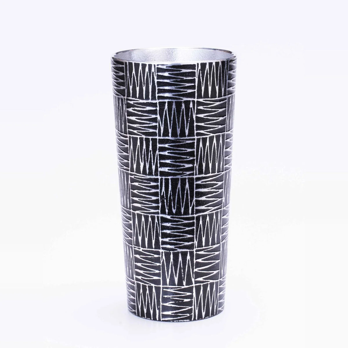 Osaka Suzuki tin tumbler Ichimatsu with checkered pattern in black #Color_Black