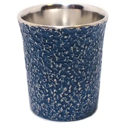 Osaka Suzuki tin guinomi sake cup, Sazare design in blue #Color_Blue