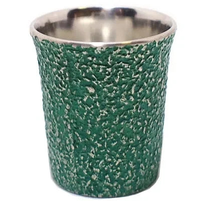 Osaka Suzuki tin guinomi sake cup, Sazare design in green #Color_Green