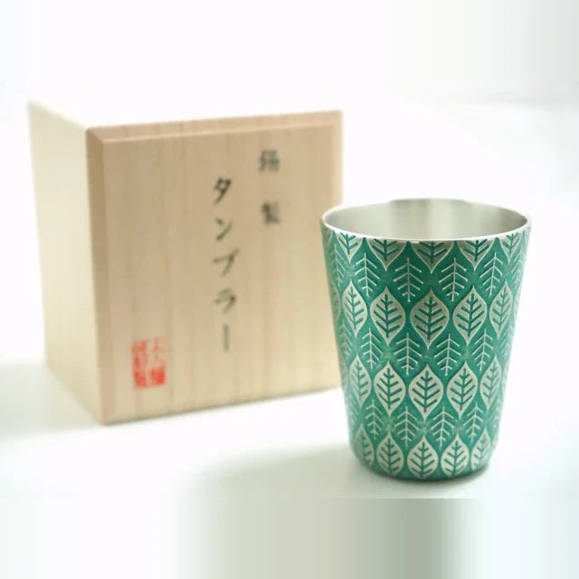 Happa tin tumbler with its paulownia wood box