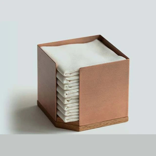 sasasa oak and stainless stocker with 8 wazarashi squares