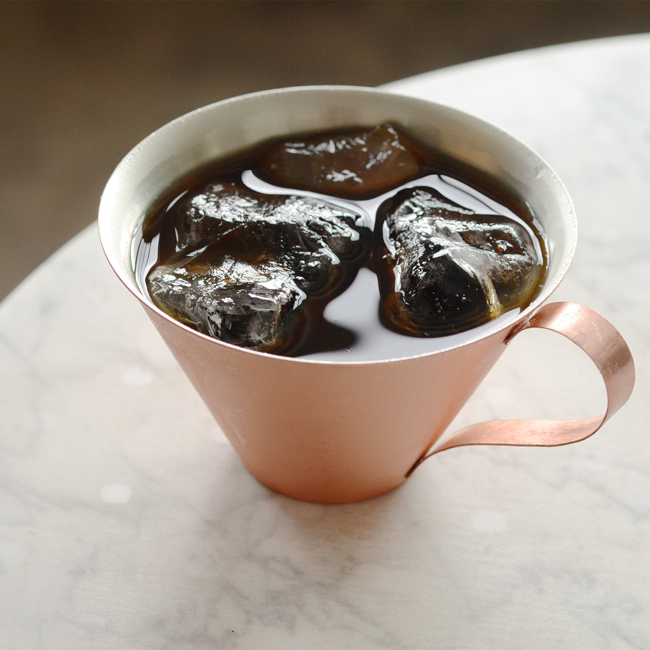 Handcrafted 手工銅製冰咖啡杯（350ml）- 紅白 -