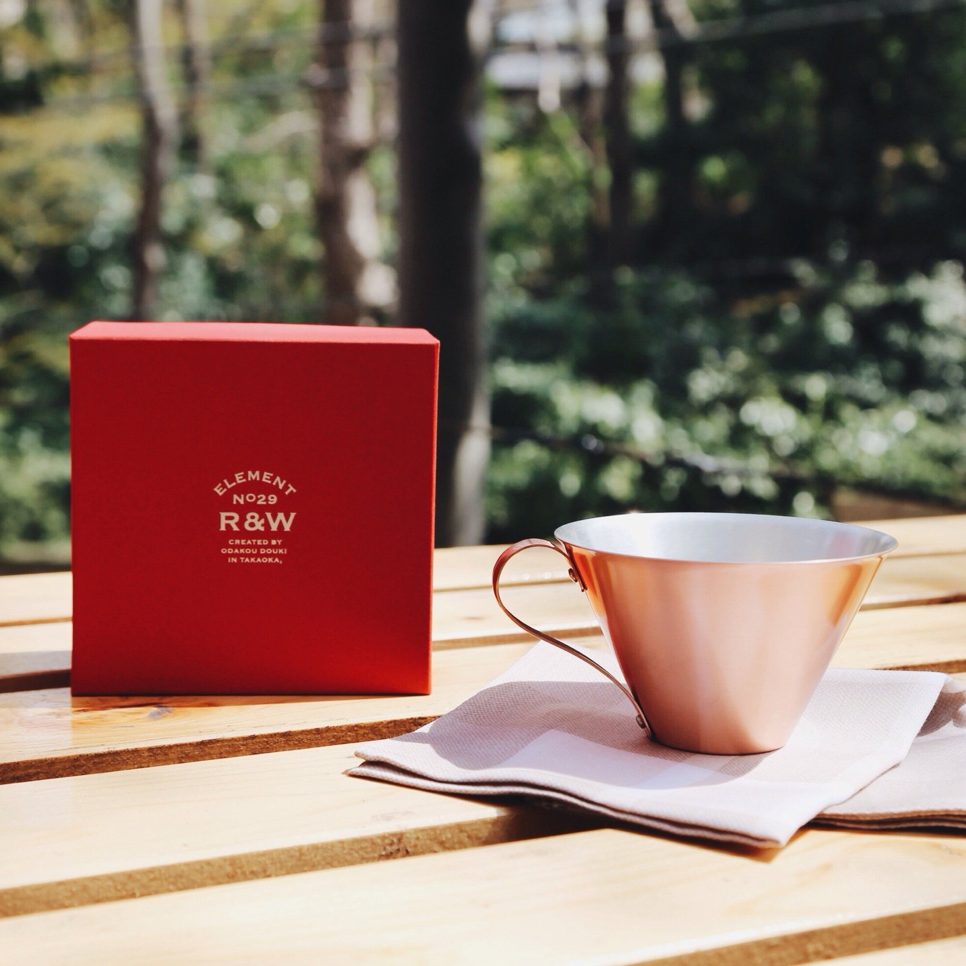 Handcrafted 手工銅製冰咖啡杯（350ml）- 紅白 -