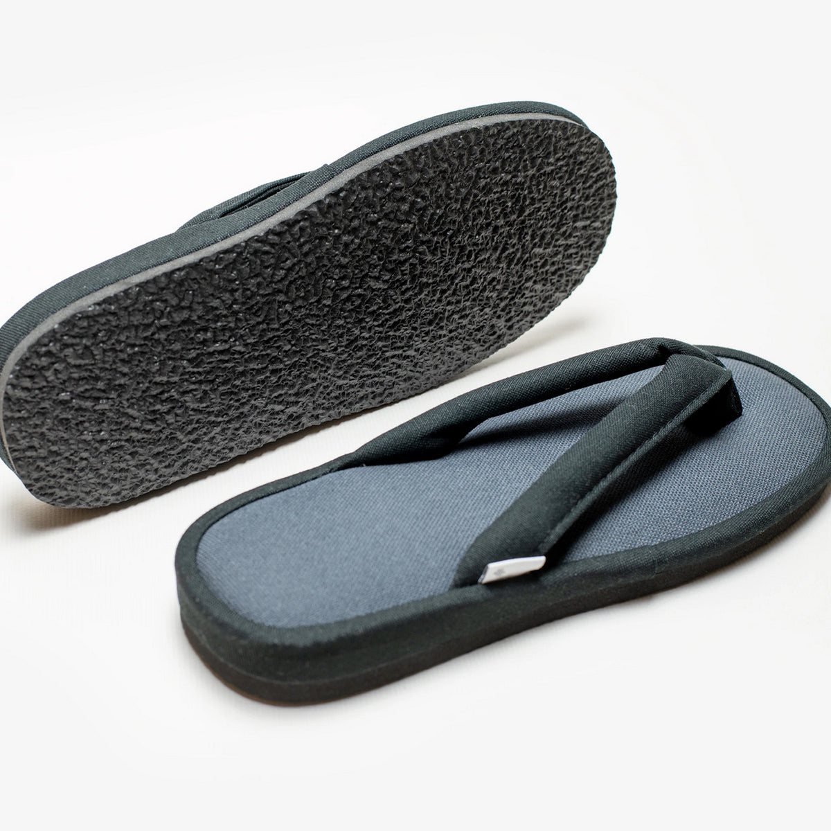 Lamp black canvas zori room sandals, sole view #Color_Lamp Black