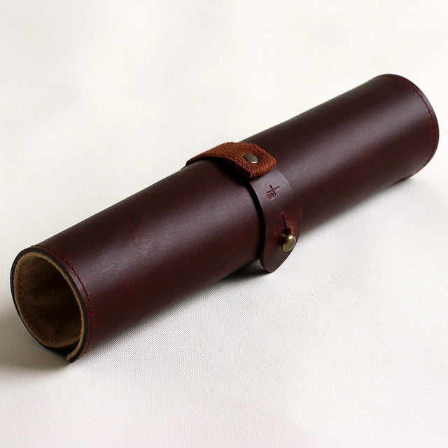 Single leather pen case "rotolo" - emupiu -