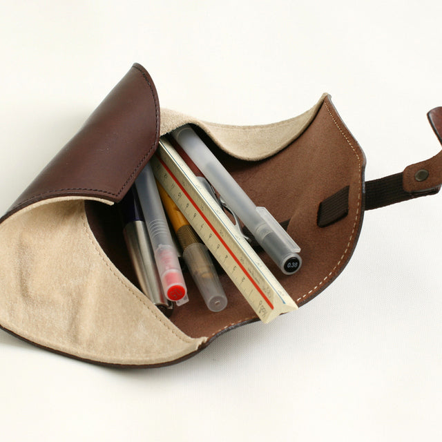 Single leather pen case "rotolo" - emupiu -
