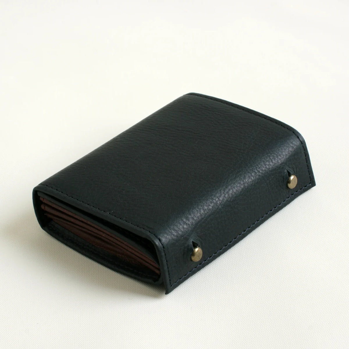 m+ millefoglie II leather wallet in navy #Color_Navy