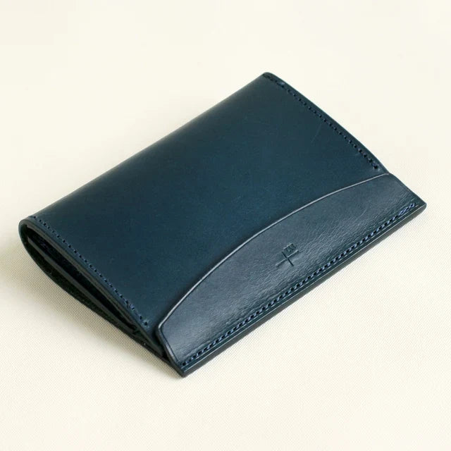 m+ FERMA MATI leather card case in blue #Color_Blue