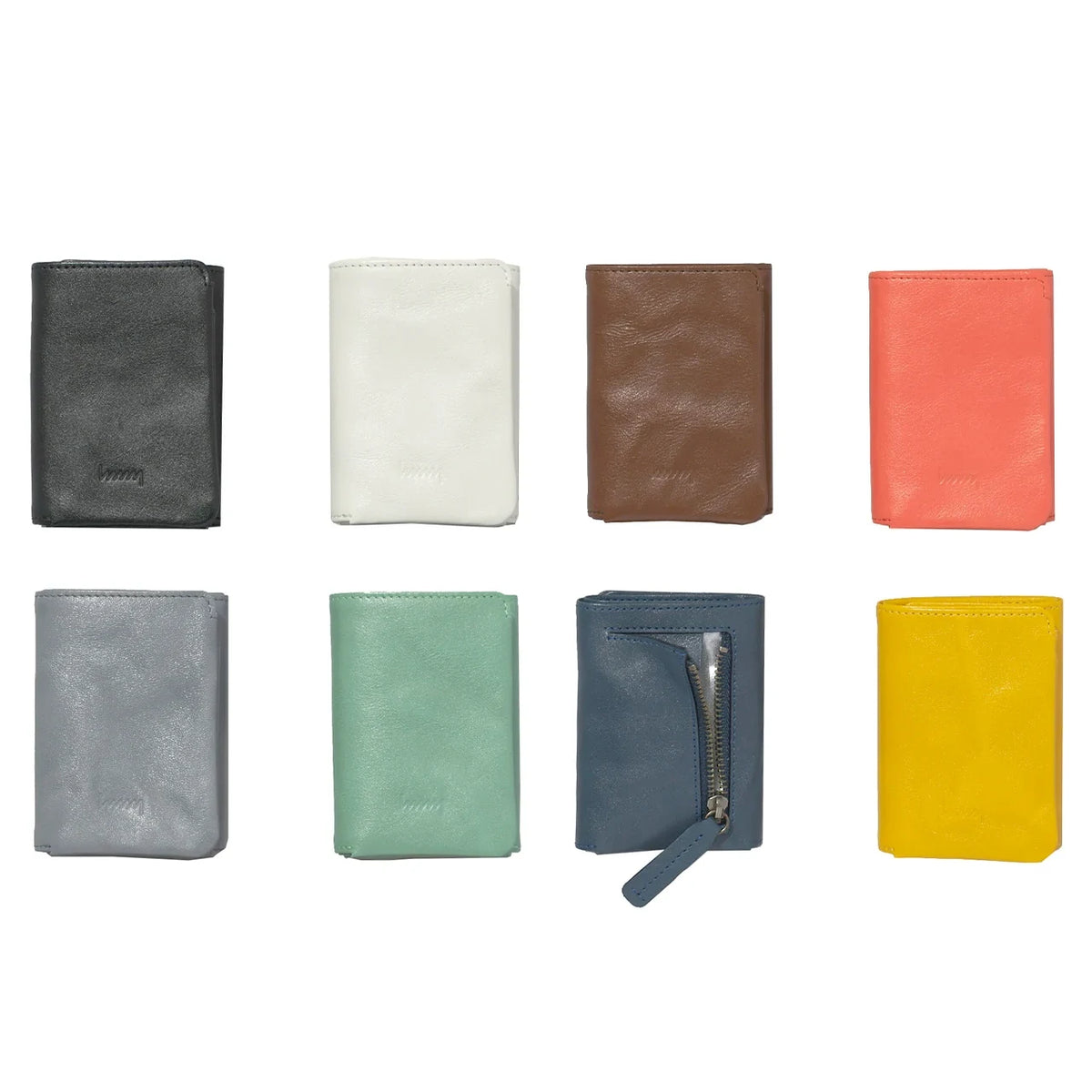 hmny tri-fold leather wallets in several colors