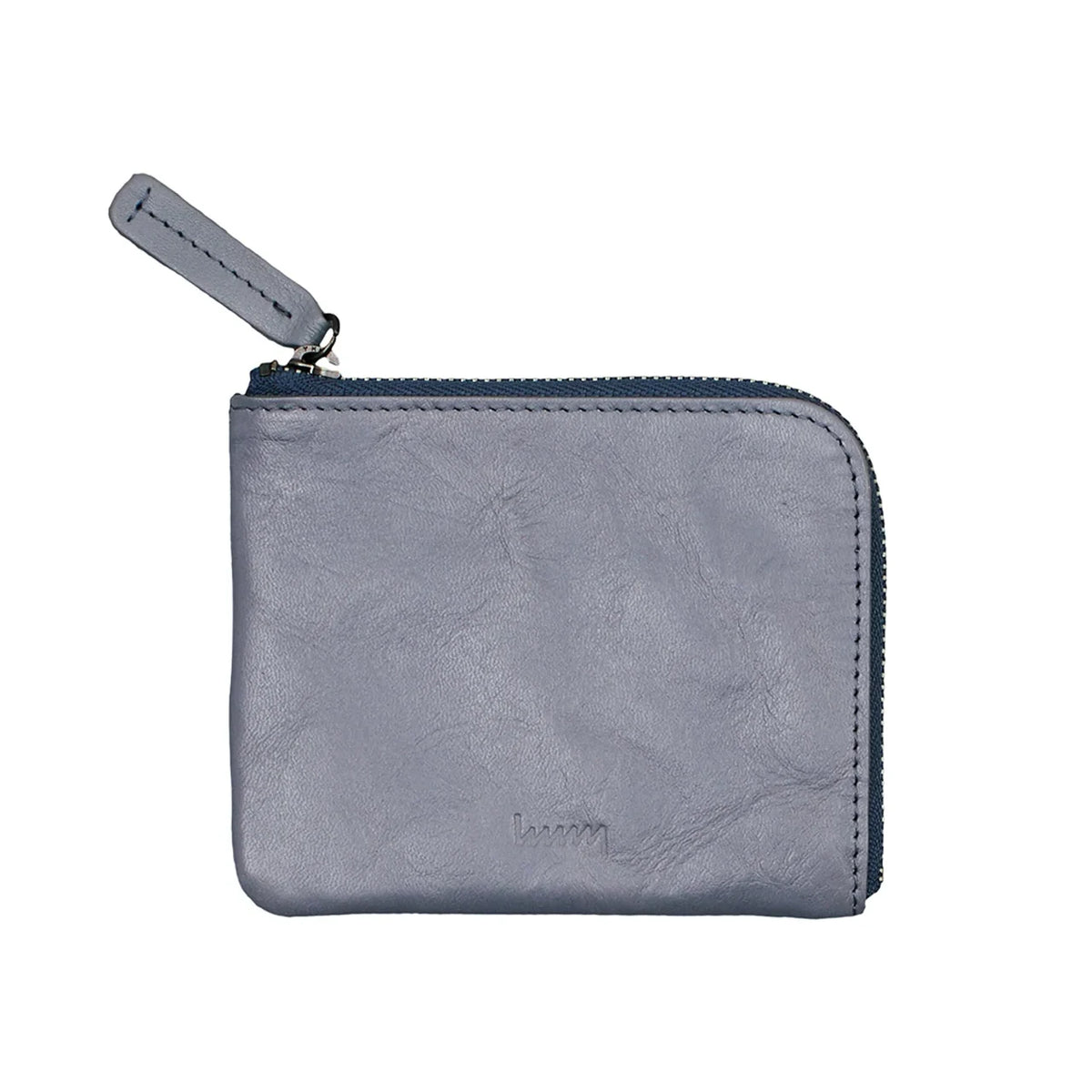 hmny compact leather wallet in gray #Color_Gray