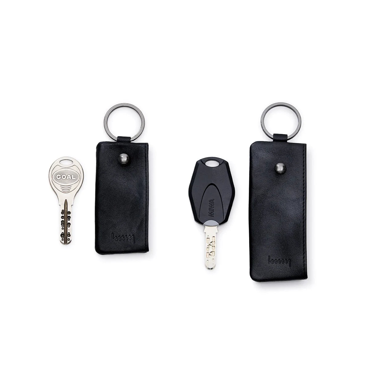 hmny black leather key cases with keys