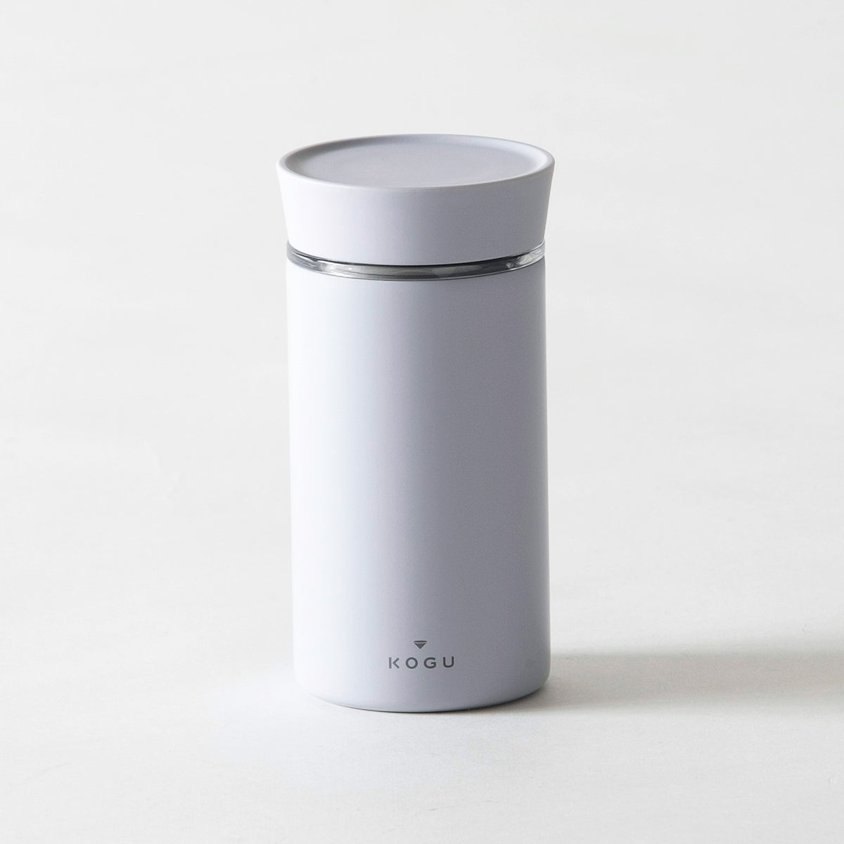 White insulated mug bottle with lid, 240 ml