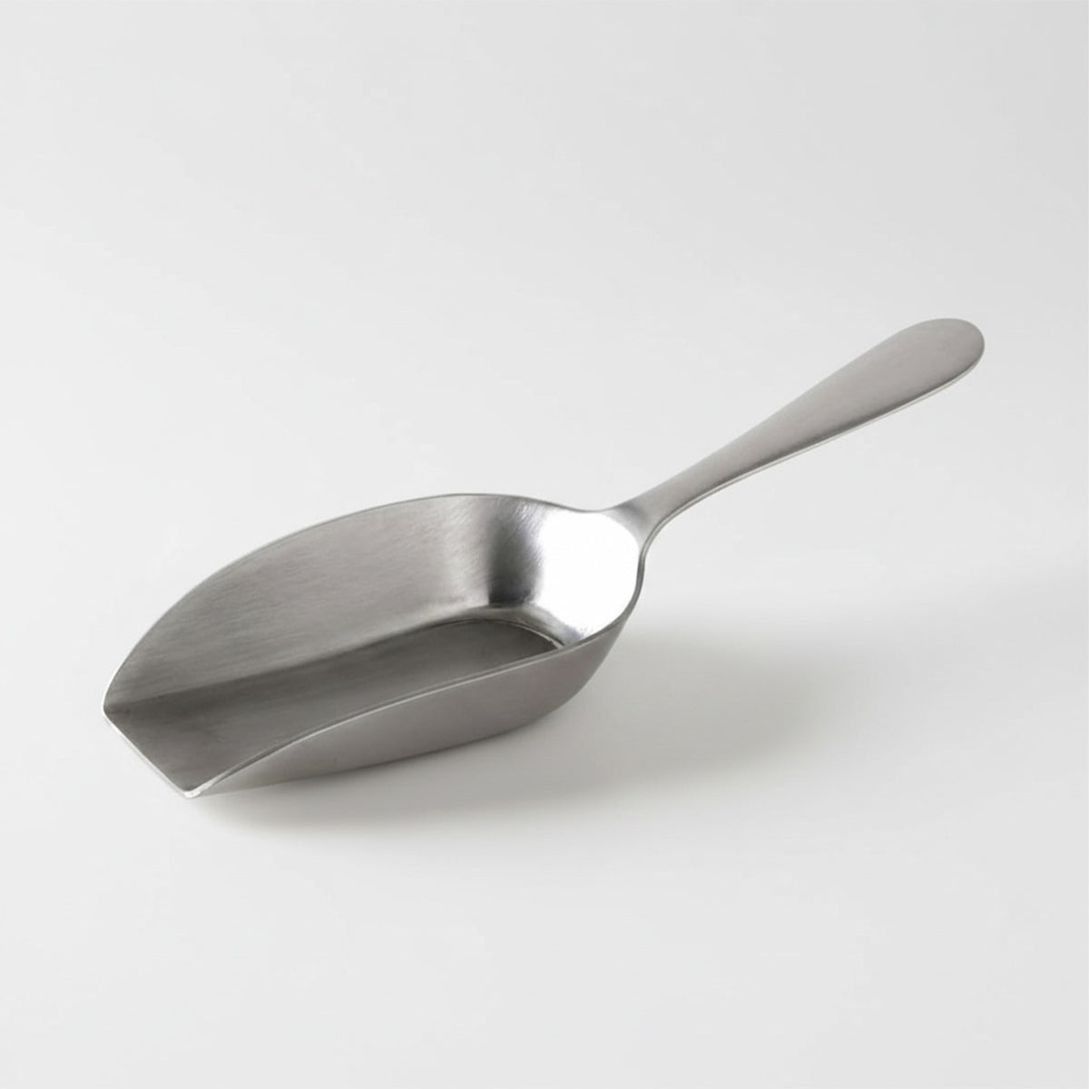 Long-handled stainless steel scoop measure