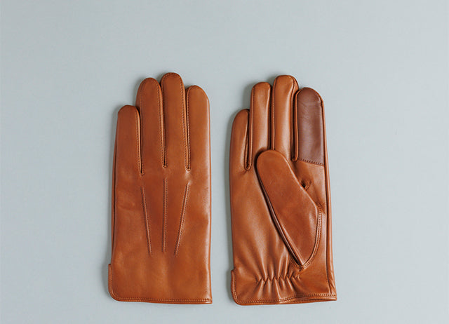 Japanese leather gloves | Men's touchscreen compatible - Kuroda-