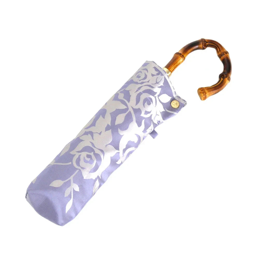 kirie Rose folding umbrella in Royal Purple, folded #Color_Royal Purple
