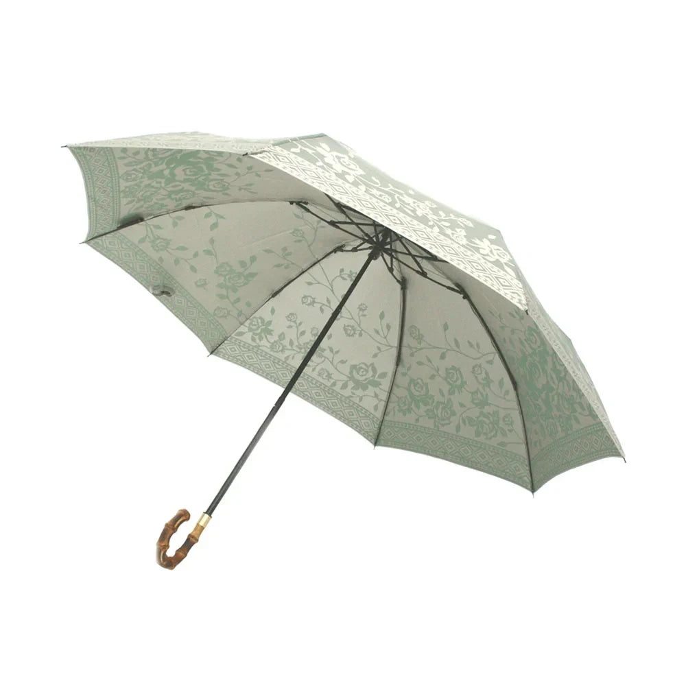 kirie Rose umbrella in Sage Green, underside #Color_Sage Green