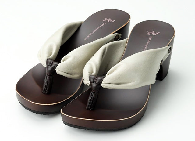 Mizutori geta "hitete (6.5cm)" Brown - Mizutori Kogyo -