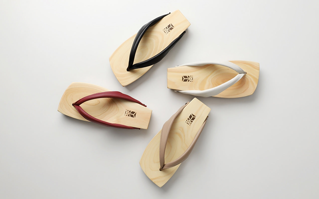 Inländisches Hinoki-Design Geta "Chajin" -Mizutori Kogyo -