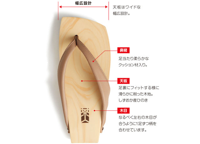 Inländisches Hinoki-Design Geta "Chajin" -Mizutori Kogyo -